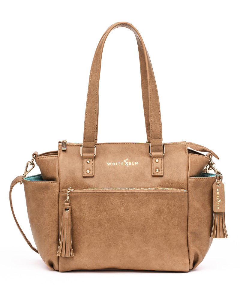 jackie convertible mini backpack Gemini Mini Convertible Backpack by White Elm | Almond | Great For Work Or Travel Almond | Cream Lining
