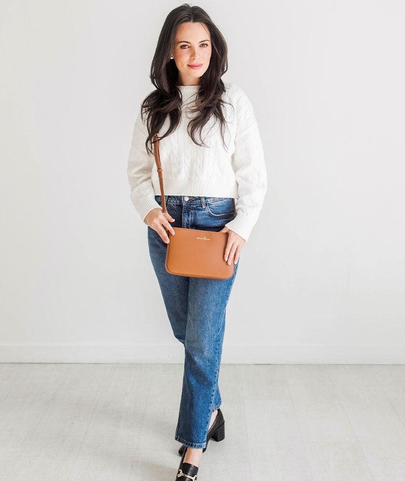 Ara Convertible Crossbody Clutch - Caramel