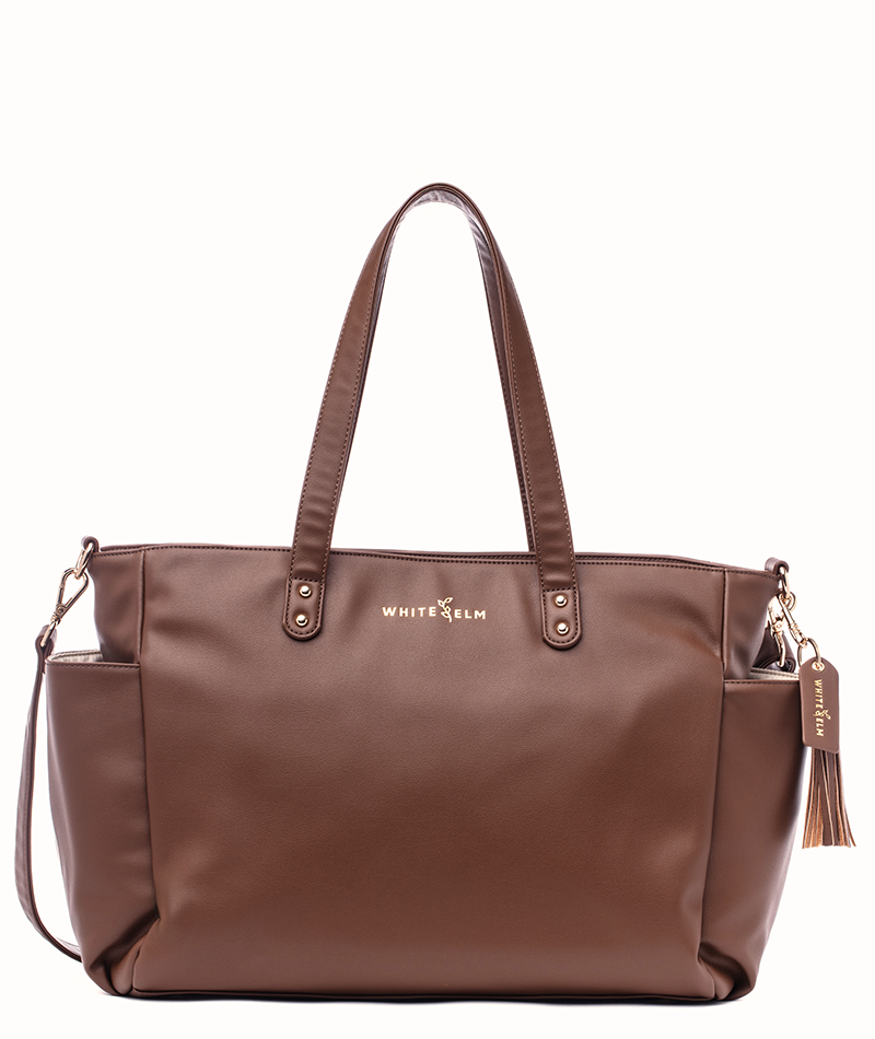 Aquila Tote Bag - Coffee Brown | Work & Travel Tote by White Elm