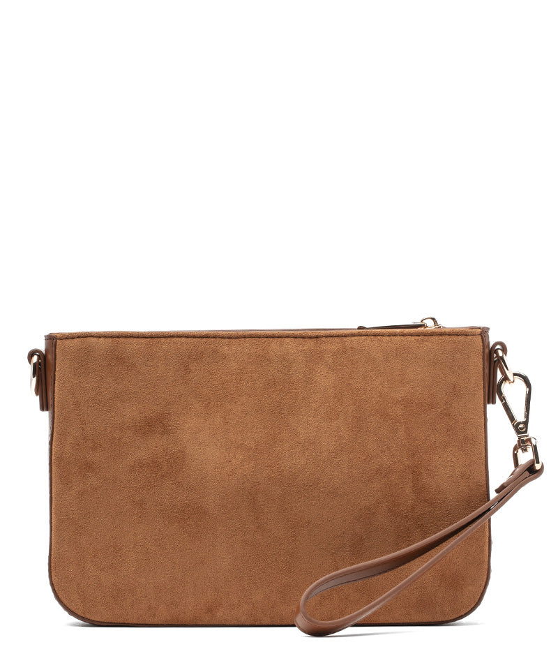 Ara Convertible Crossbody Clutch - Honey Vegan Suede