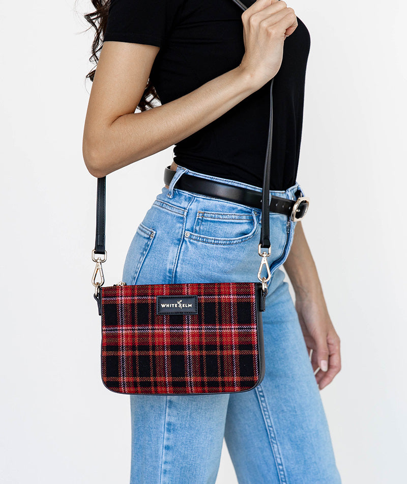 Ara Convertible Crossbody Clutch - Tartan Rouge Wool