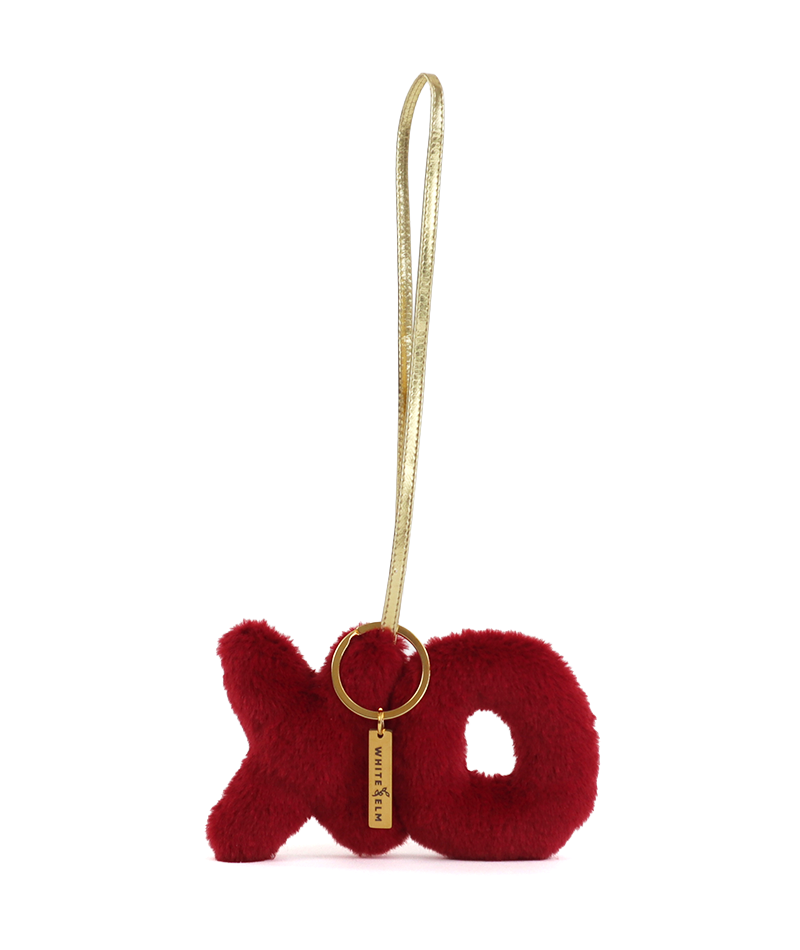 XO Plush Bag Charm | Cute Purse Charm & Handbag Accessory | White Elm