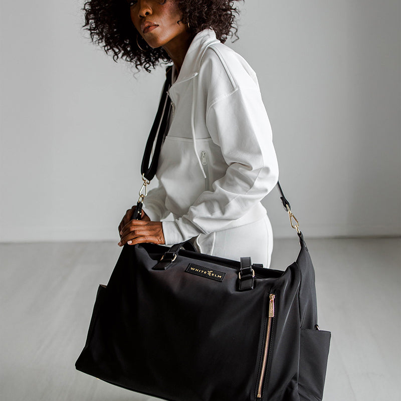 WhiteElm_DarciWeekenderDuffel_Black_Gold_Crossbody.jpg