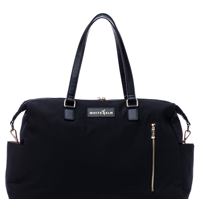 WhiteElm_DarciWeekenderDuffel_Black_Gold_WB_Front.jpg