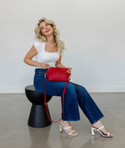 Rosette Crossbody - Crimson Red