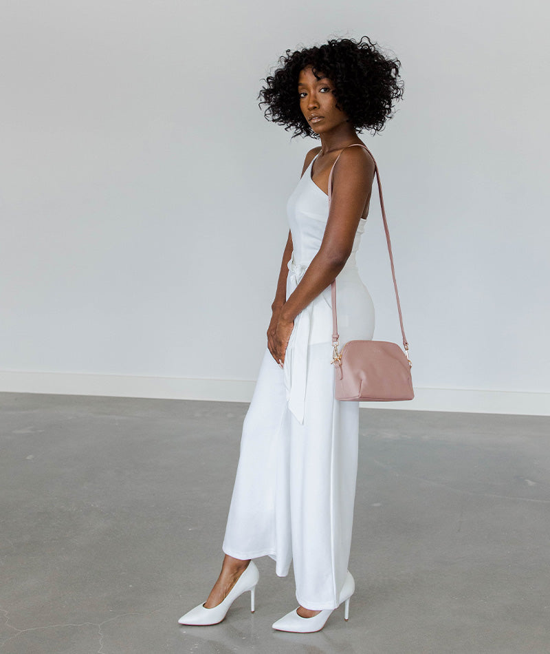 Rosette Crossbody - Dusty Rose