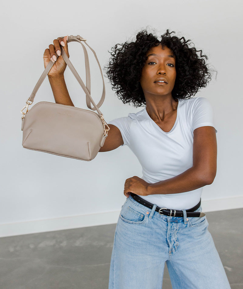 Rosette Crossbody - Taupe