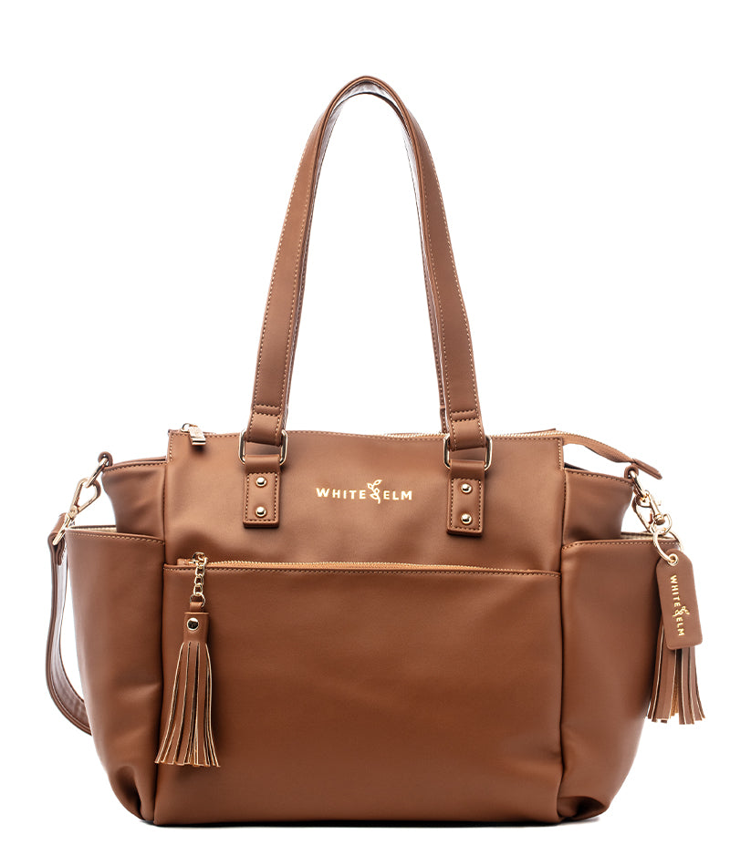 Gemini Mini Convertible Backpack - Caramel White Elm Stylish Work Bag