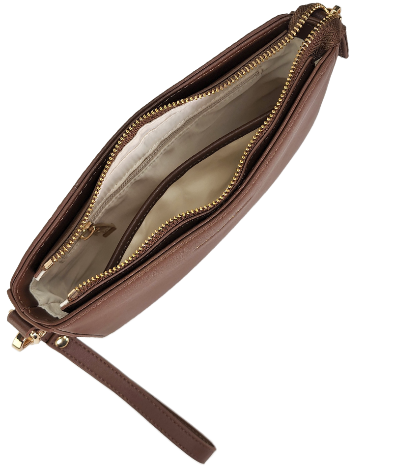 Ara Convertible Crossbody Clutch - Coffee Brown