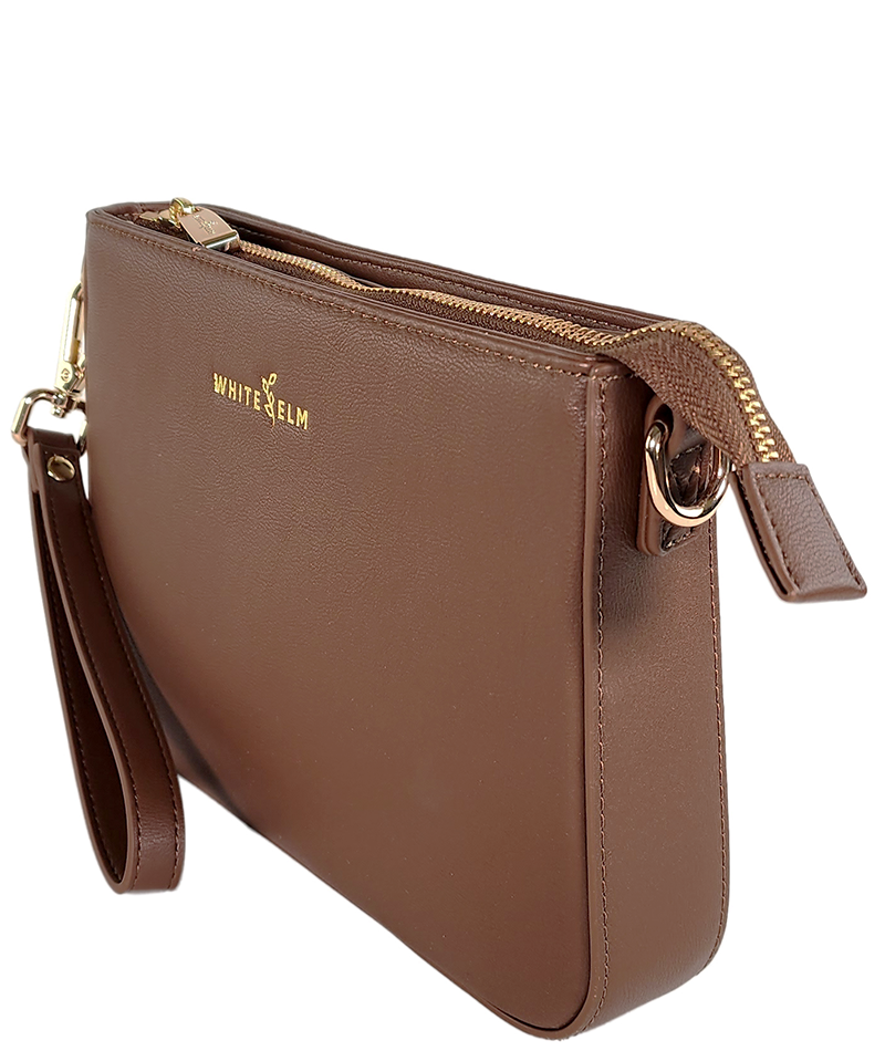 Ara Convertible Crossbody Clutch - Coffee Brown
