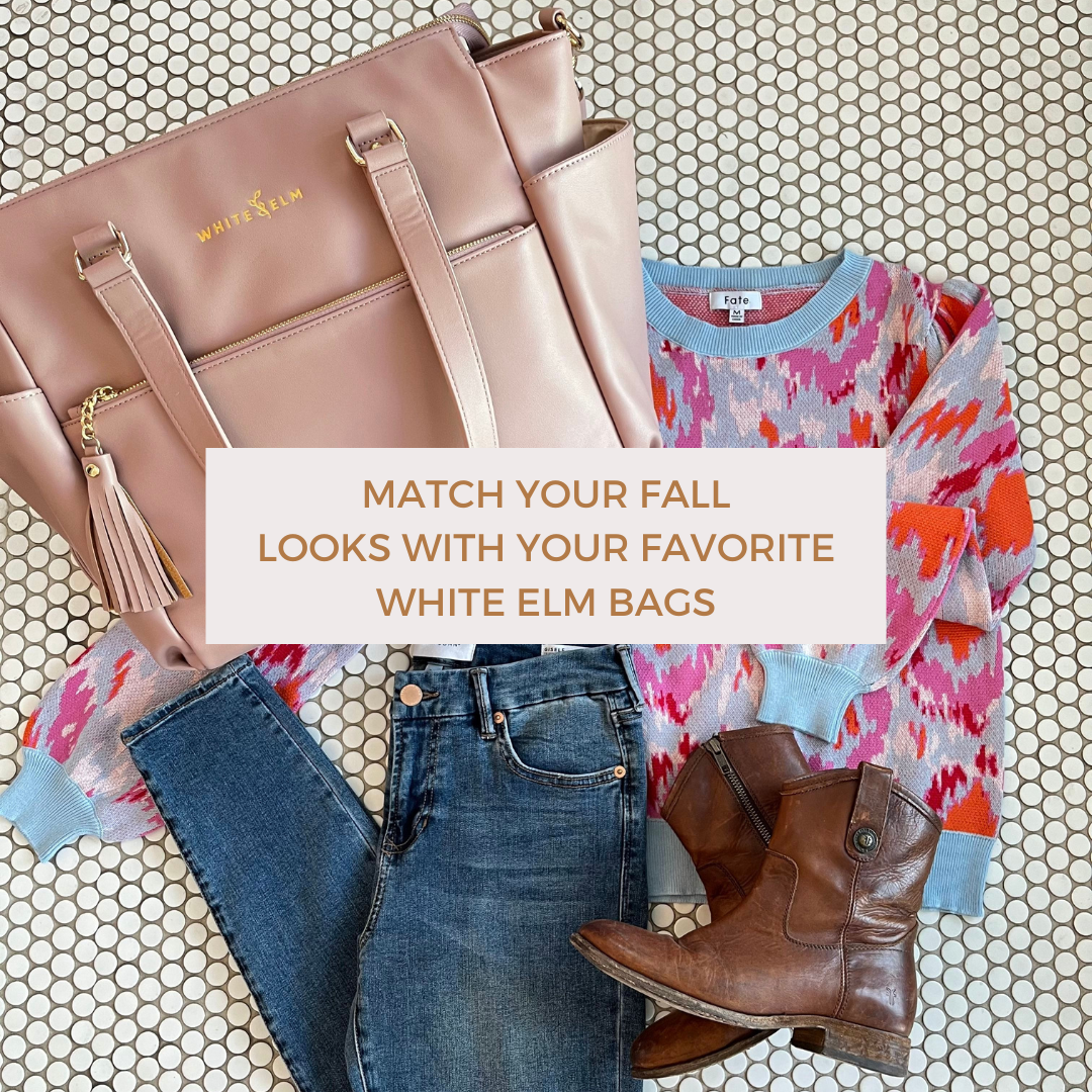 Match your Fall looks with your favorite White Elm Bags | Featuring Frills Boutique in Taylor, TX