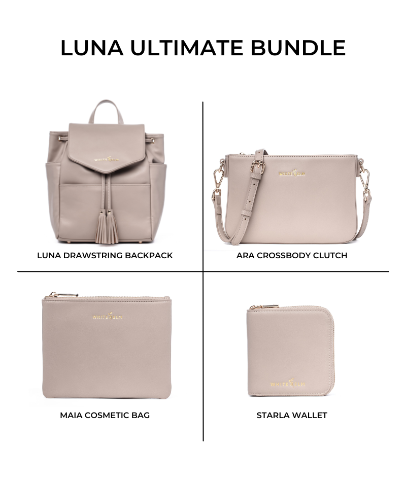 Luna Drawstring Backpack - Taupe [Outlet RETIRED Final Sale]