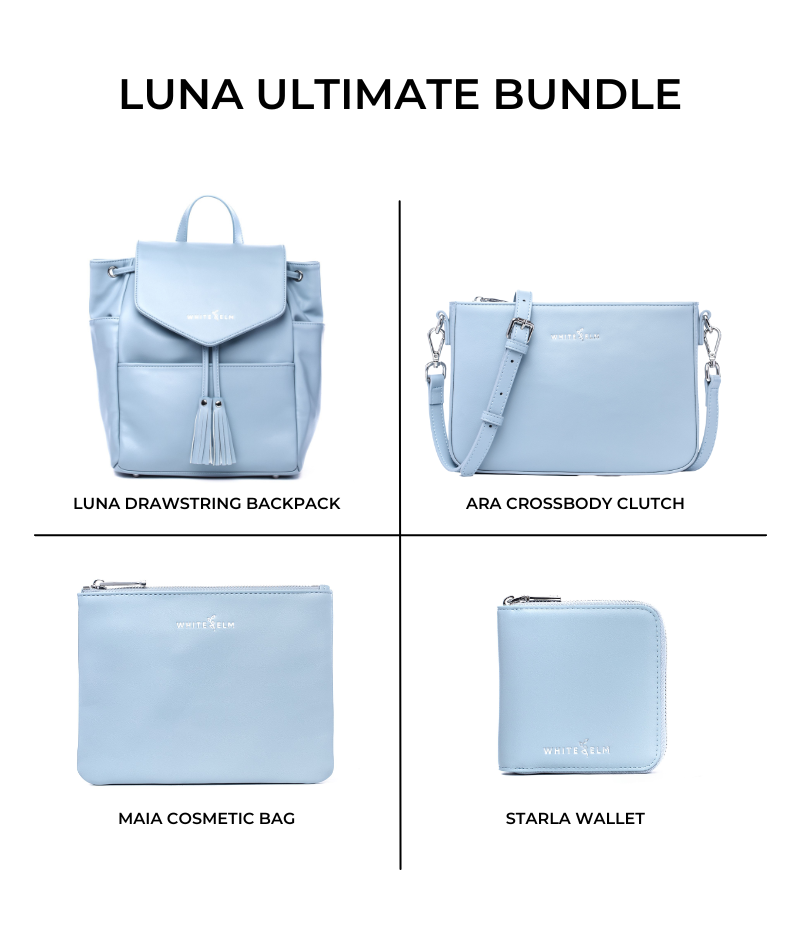 Luna Drawstring Backpack - Ice Blue