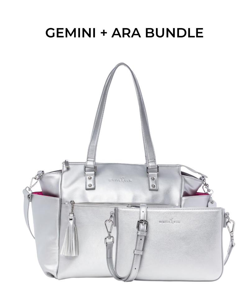 Gemini Convertible Backpack - Silver Metallic
