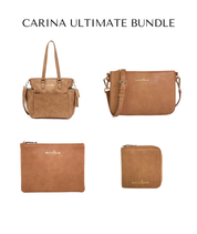 Almond Carina tote bundled with the Ultimate Bundle matching accessories