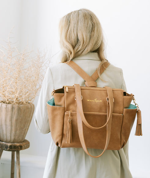 Gemini Mini Convertible Backpack Tote - Almond – White Elm