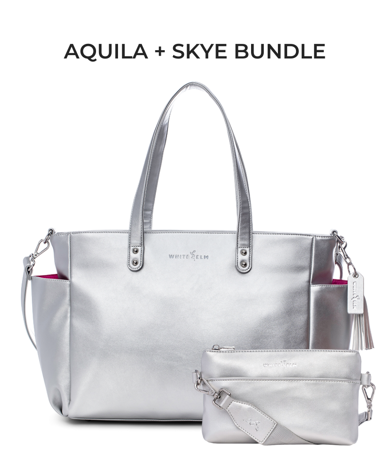 Aquila Tote Bag - Silver Metallic