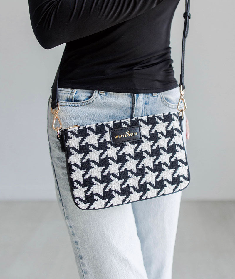 Ara Convertible Crossbody Clutch - Houndstooth