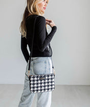 Ara Convertible Crossbody Clutch - Houndstooth