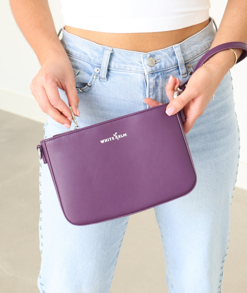 Plum Ara Convertible Crossbody Clutch | Women's Handbags by White Elm