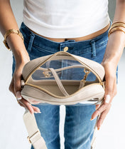 Bexley Clear Crossbody Bag - Taupe