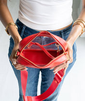 Bexley Clear Crossbody Bag - Red