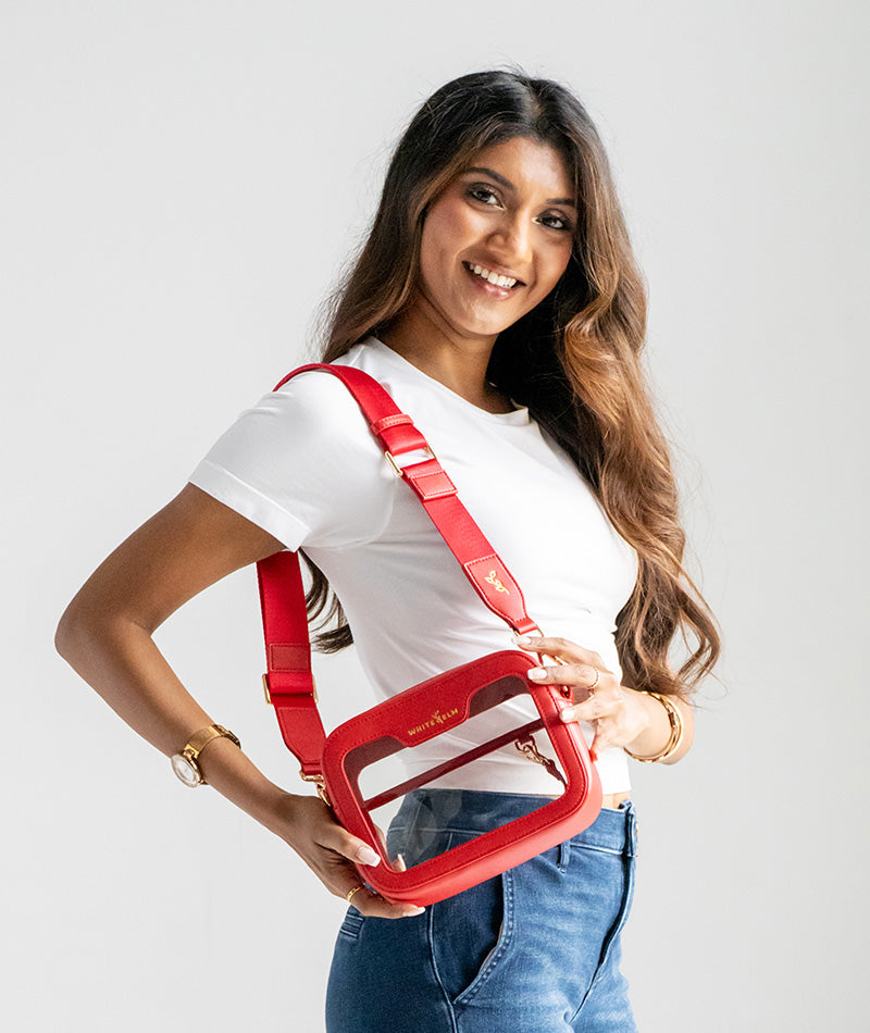 Bexley Clear Crossbody Bag - Red