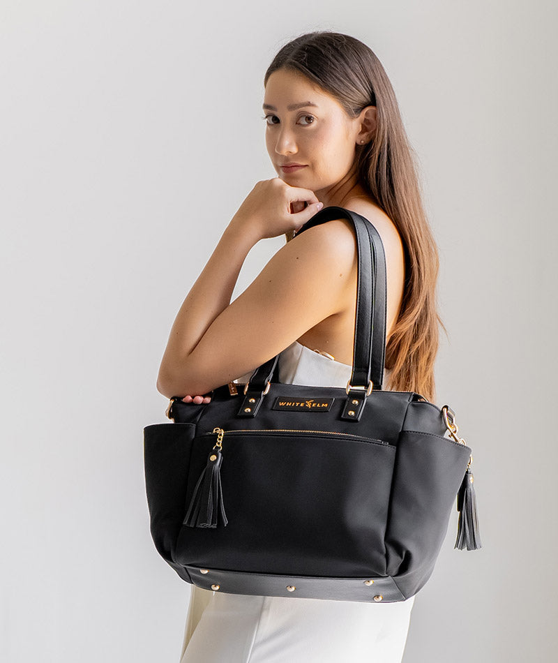 Gemini Mini Convertible Backpack Tote - Black Nylon – White Elm