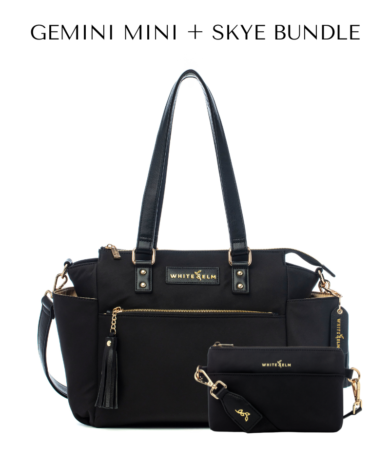 ★NlCK&NLCOLE★ CRYSTAL NYLON MINI BOSTON BAG_SILVER Gemini Mini Convertible Backpack Tote - Black Nylon – White Elm