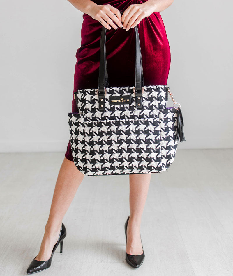 Carina Tote Bag - Houndstooth