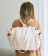 Cream white convertible gemini backpack by white elm