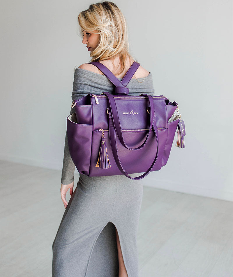 White Elm Plum Gemini Convertible Backpack Tote | Work Bag for Women
