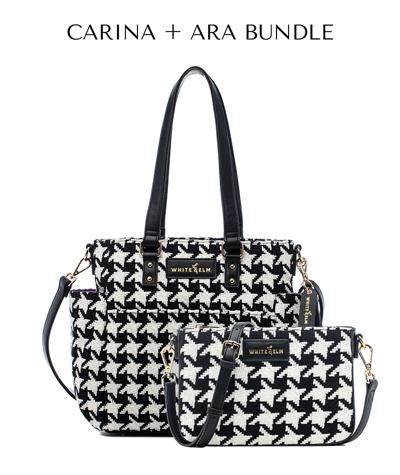 Carina Tote Bag - Houndstooth