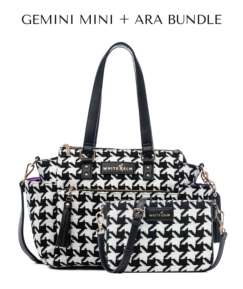 Gemini Mini Convertible Backpack - Houndstooth