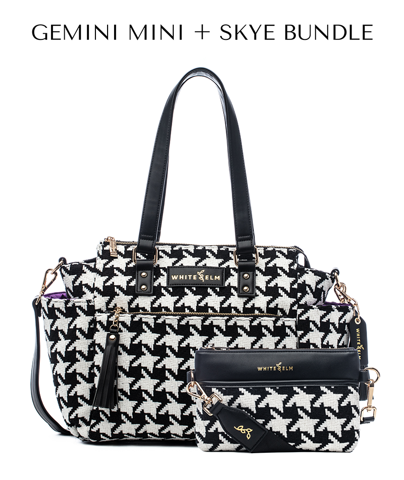 Gemini Mini Convertible Backpack - Houndstooth