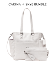 Carina Tote Bag - Pearl White Croc