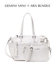 Gemini Mini Convertible Backpack - Pearl White Croc