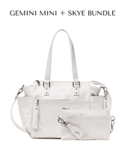 Gemini Mini Convertible Backpack - Pearl White Croc