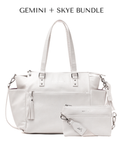 Gemini Convertible Backpack - Pearl White Croc