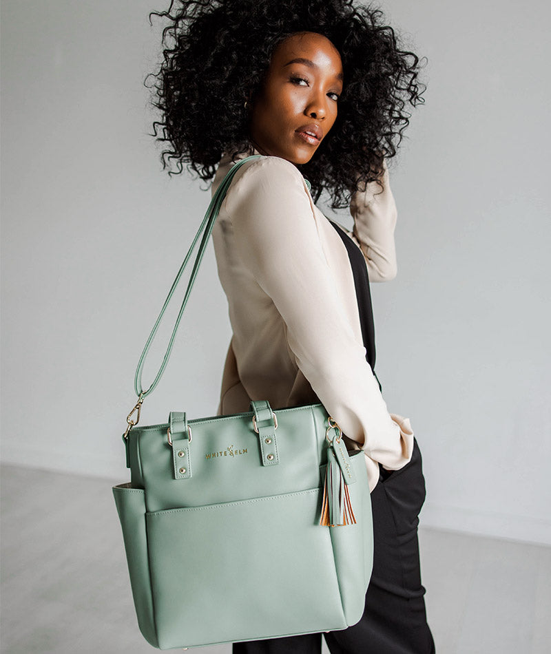 Lily Jade Green Leather Tote purchases