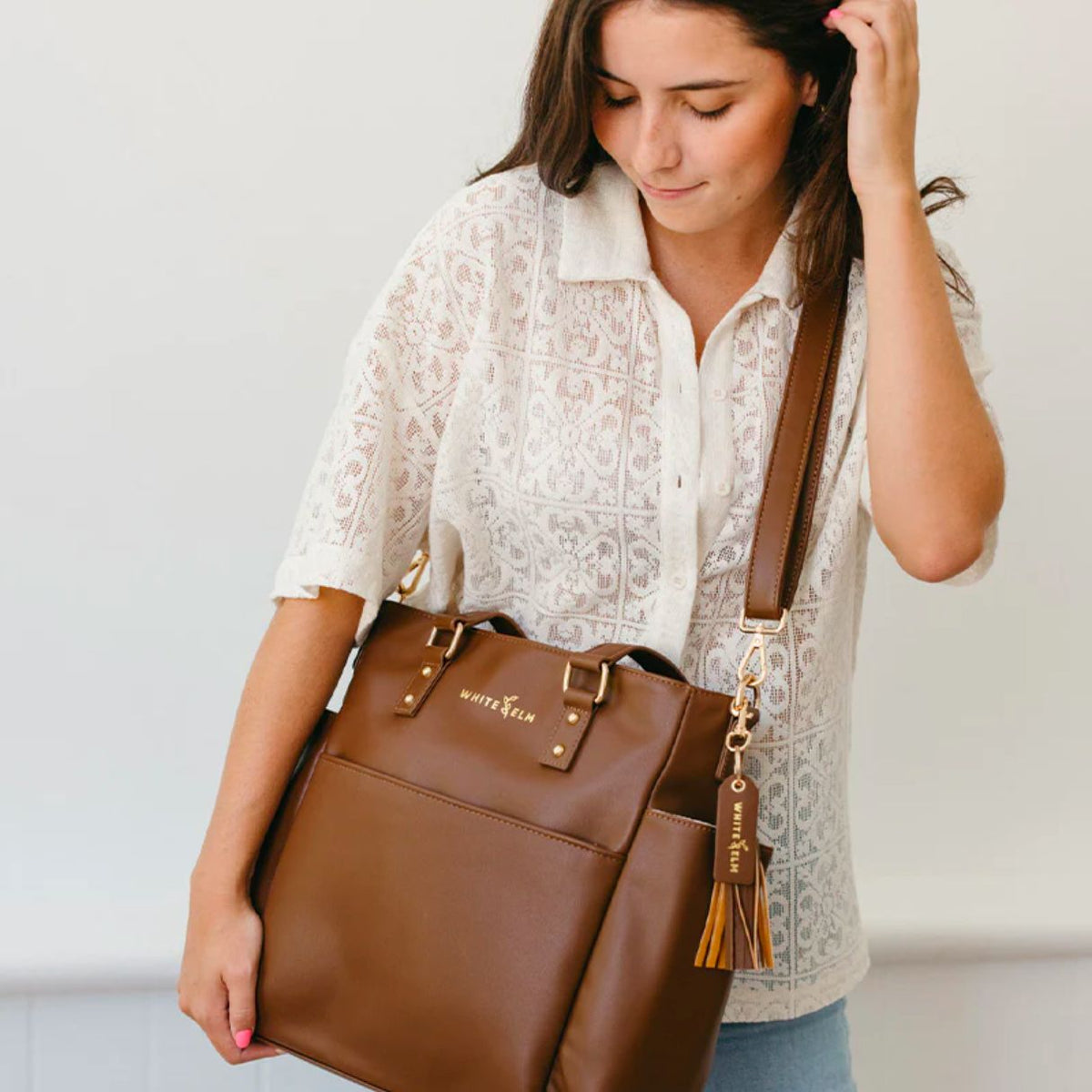 White Elm Vegan Leather And Canvas Tote Bags For Busy Women And Moms