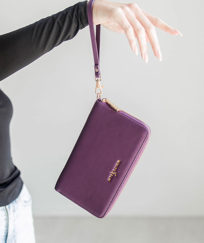 Vera Wallet - Plum | Organizational Wallet Clutch Bag by White Elm