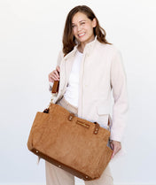 Aquila Tote Bag - Honey Vegan Suede