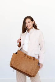 Aquila Tote Bag - Honey Vegan Suede  - [OUTLET FINAL SALE]
