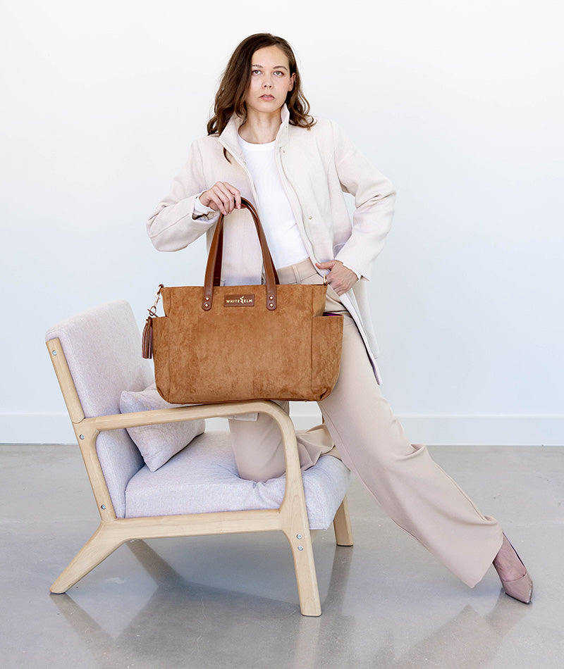 Aquila Tote Bag - Honey Vegan Suede