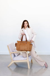 Aquila Tote Bag - Honey Vegan Suede  - [OUTLET FINAL SALE]