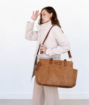 Aquila Tote Bag - Honey Vegan Suede  - [OUTLET FINAL SALE]
