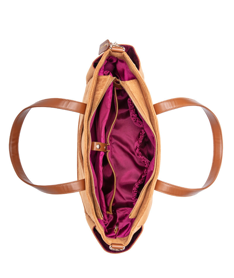 Aquila Tote Bag - Honey Vegan Suede