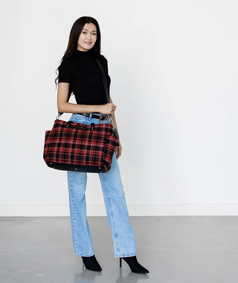 Aquila Tote Bag - Tartan Rouge Wool