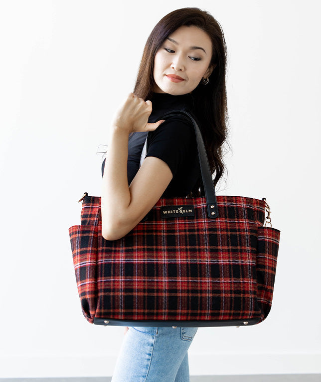 Aquila Tote Bag - Tartan Rouge Wool - [OUTLET FINAL SALE]